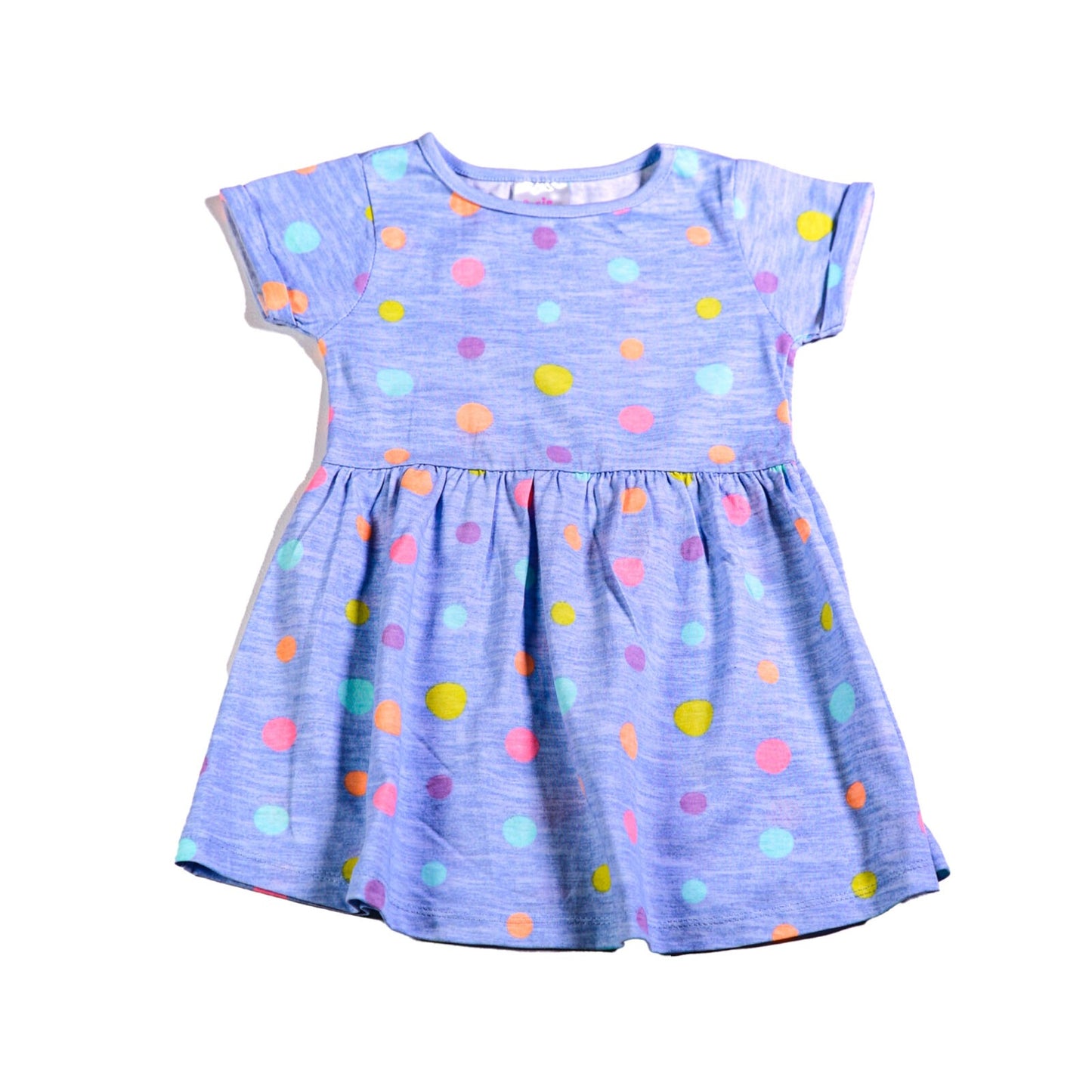 Cotton jersey spotty dress with short sleeves