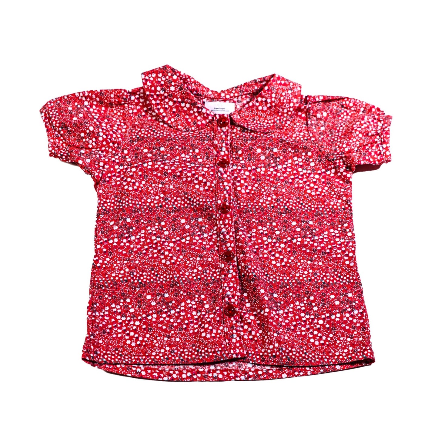 Cotton blouse with tiny flower print and Peter Pan collar