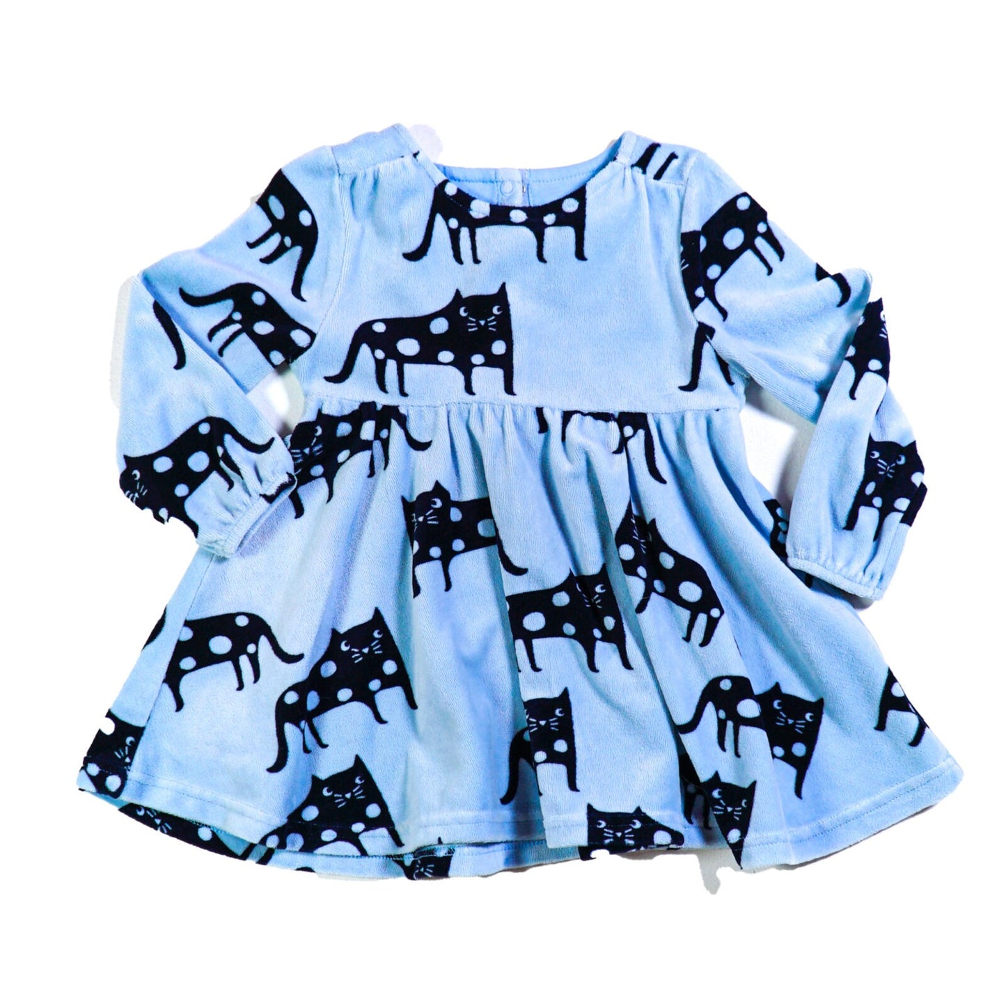 Velour cat print dress