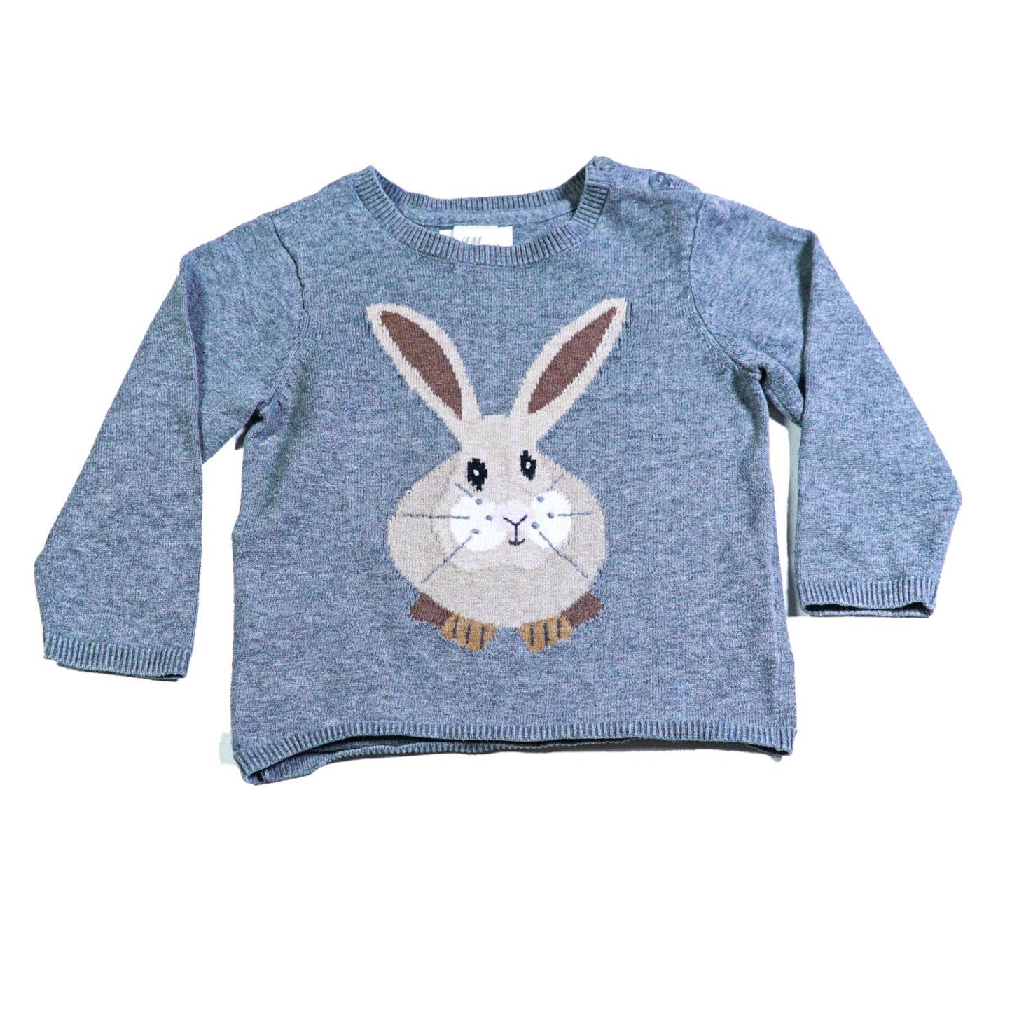 Fine cotton knit jumper with cute bunny design