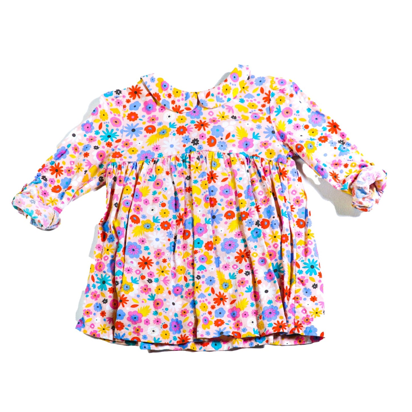 Viscose floral print Peter Pan collar dress