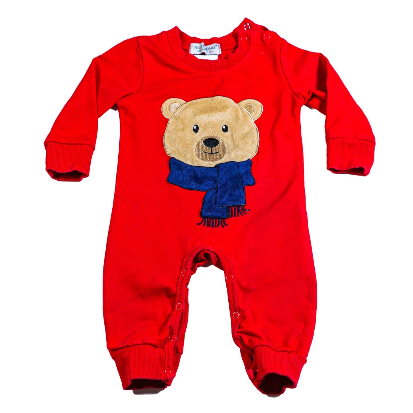 Cotton teddy appliqué babygrow