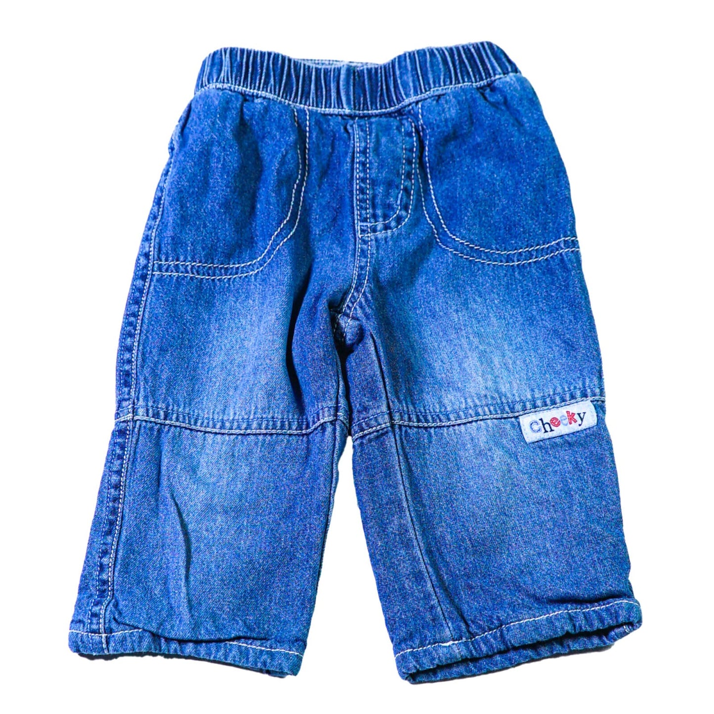 Cotton denim pull-on jeans
