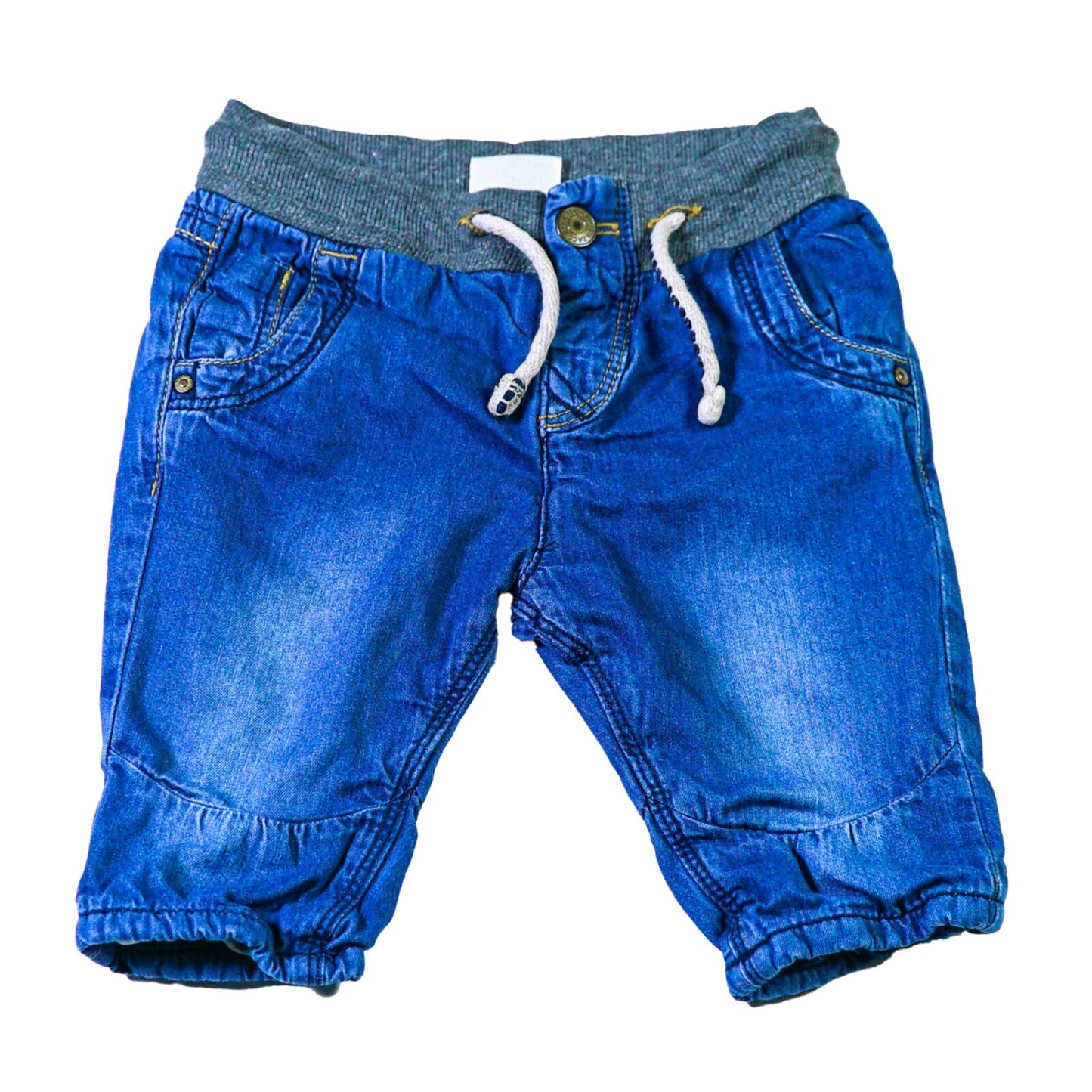 Cotton denim pull-on lined jeans