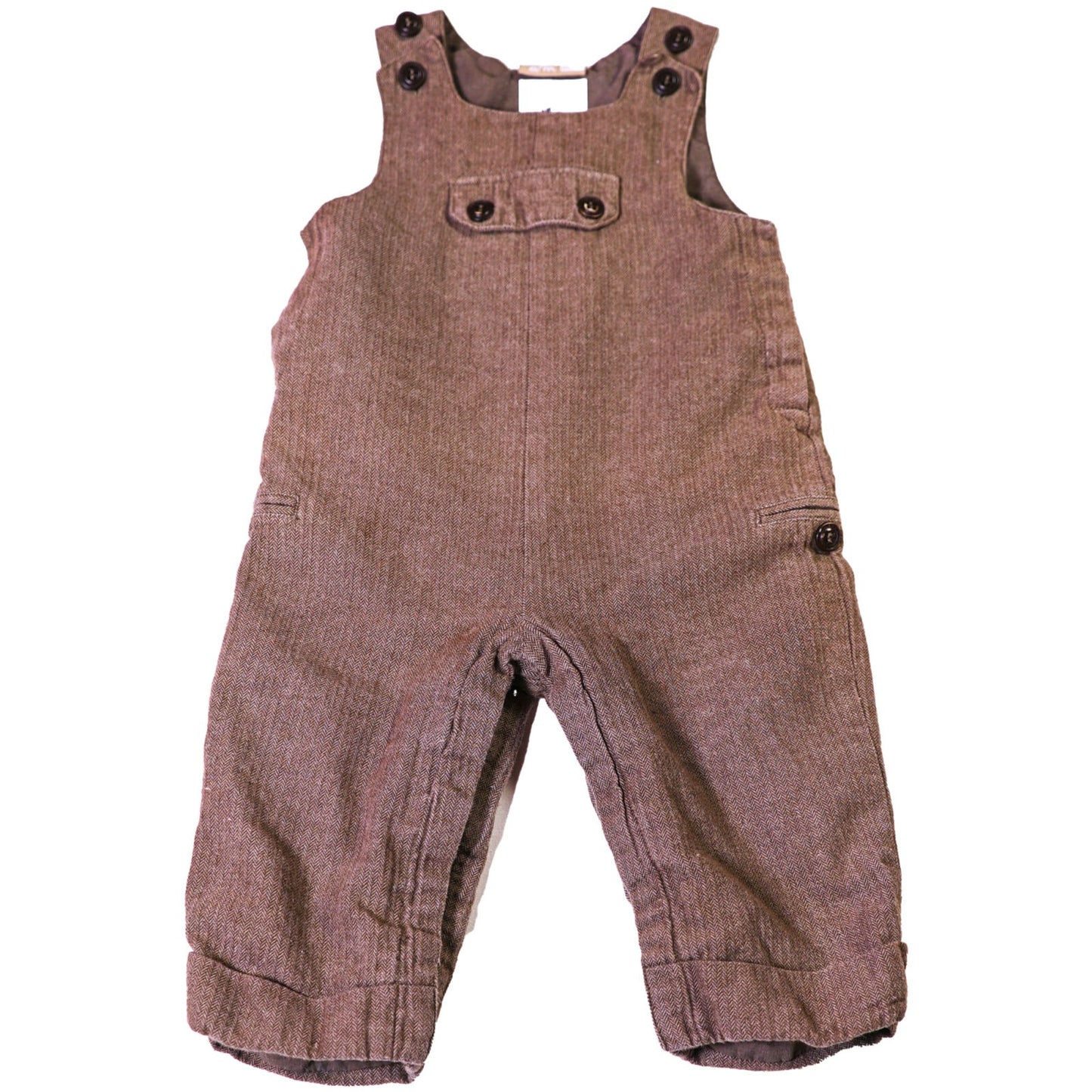 Cotton herringbone weave dungarees