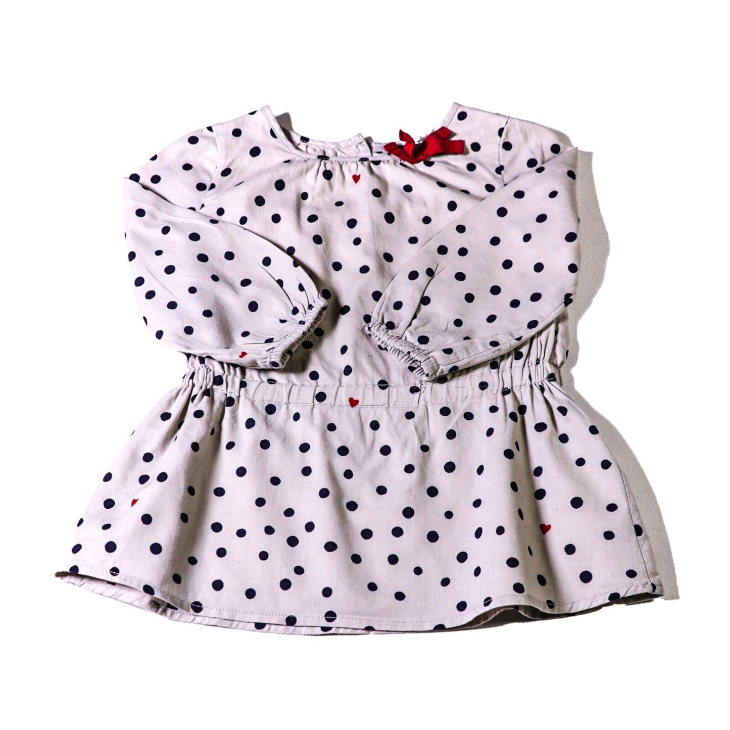 Cotton spotty top with tiny heart prints