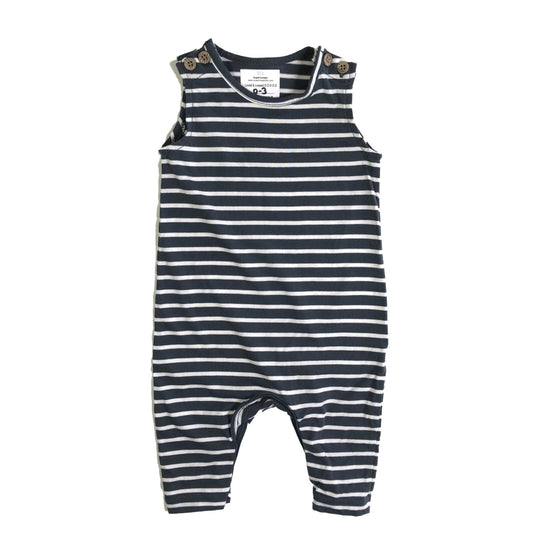 Cotton sleeveless striped babygrow