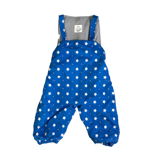 Coated fabric fleece lining star dungaree snowsuit