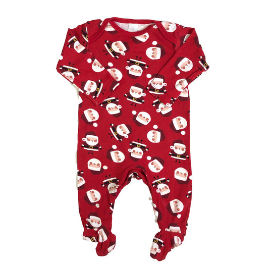 Cotton Father Christmas print sleepsuit