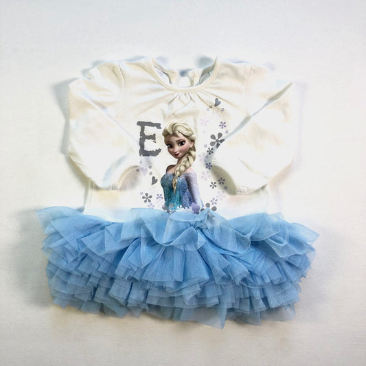 Cotton jersey and netting' Frozen' party dress