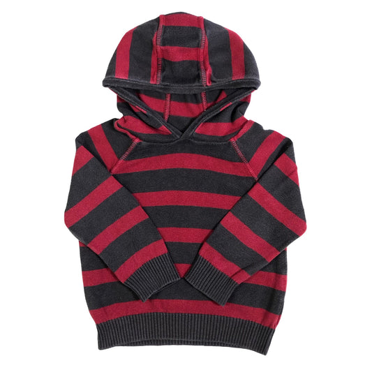 Cotton knit pull-on hoody top